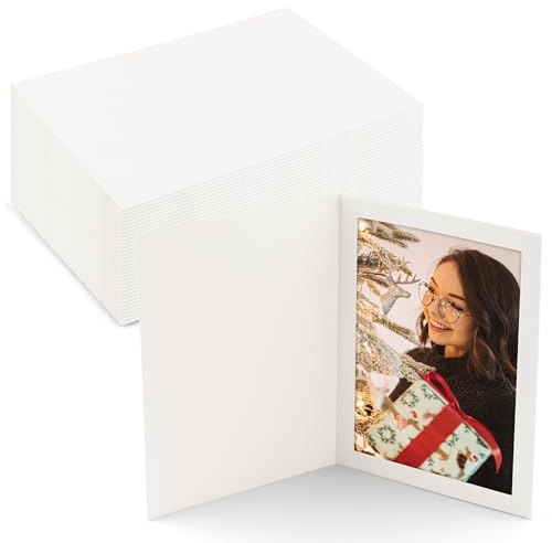 Golden State Art, 100 Stück 5x7 Foto Ordner Karton Bilderrahmen Papier Rahmen Karten Grüße Einladung Besondere Ereignisse: Abschlussfeier, Weihnachten, Hochzeit (Weiß)