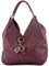 modamoda de 330 Damen Leder Nappaleder Wildleder Schultertasche Henkeltasche groß handmade in Italy, Farbe:Bordeauxviolett
