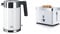 Graef Edelstahl Wasserkocher WK 61 Acryl, weiß & Graef Toaster TO 61, weiß