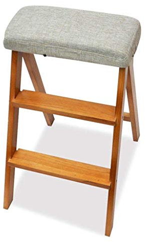 Sywlwxkq Wooden Double Sided Step Ladder Folding A-type Household Stepper (3 Steps) (Color : C)