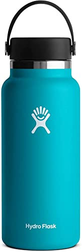 HYDRO FLASK - Trinkflasche 946ml (32oz) - Isolierte Wasserflasche aus Edelstahl - Sportflasche mit auslaufsicherem Flex Cap-Deckel & Gurt - Thermoflasche Spülmaschinenfest - Weite Öffnung - Laguna