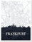 wandmotiv24 Leinwandbild Stadt Karte, Hochformat, Frankfurt am Main, Deutschland, Skyline M0451