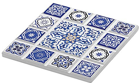 Zassenhaus Untersetzer Orientalisches Design Kreuz, Keramik, mit Rutschfestem Korkboden 20 x 20 x 1 cm