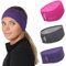 TrailHeads Haarband Damen mit Pferdeschwanz-Öffnung - Feuchtigkeitstransportierendes Stirnband Da-Men - Power-Lauf Schweißband - Heidekraut Rosa Grau und Violett (3 Stück)