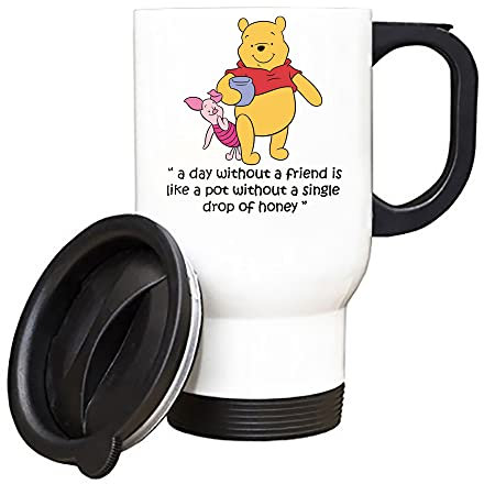 Getagift Piglet and The Pooh Quote Birthday Secret Santa Chritmas Insulated Travel Tea/Coffee Mug. (White)