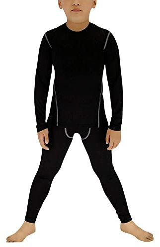 Thermounterwäsche Kinder Fussball Langarm Unterziehshirt Thermo Leggings Jungen Funktionsunterwäsche Atmungsaktiv Warme Skiunterwäsche Sport Fussball Unterwäsche Set