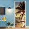 A.Monamour Türtapete Selbstklebend Türfolie Türposter 3D Palme Am Tropischen Strand Bei Sonnenaufgang Natur Landschaft Vinyl Folie Türdeko Tapete Wandbild Türaufkleber Türtattoo 90 x 200 cm