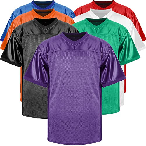 JKNAKN Blank Fußballtrikots Mesh Athletic Football Shirt Übung Sport Uniform Schwarz Weiß Trikot, Violett, XX-Large