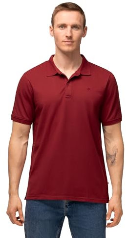 DANISH ENDURANCE Polo Hombre Manga Corta en Algodón Orgánico, Camiseta de Vestir, Ropa de Verano, 1 o 2 Pack, Rojo, XL
