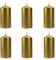 Stumpenkerzen Säulenkerzen Blockkerzen Gold Metallic, Durchmesser 6 cm, Höhe 12 cm, geruchsneutral, lange Brenndauer 38h, Set 18 Stück (3 Boxen)