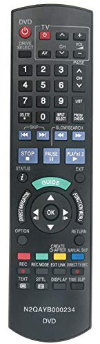VINABTY N2QAYB000234 Fernbedienung ersetzen Passend für Panasonic DVD-Recorder DMR-EX81 DMR-EX768 DMR-EX71 DMR-EX71S DMR-EX81S DMR-EX71SEGK DMR-EX71SEGS DMR-EX81SEGS DMR-EX81SEGK DMR-EX768EB