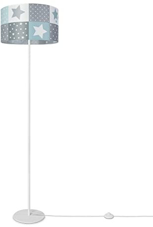 Paco Home Stehlampe Kinderzimmer Lampenschirm Rund Stofflampe Stehleuchte Baby Bunt E27 Kariert