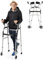 TongNS1 Walking Frame, Folding Standard Walker with Wheels and Detachable Armrest Pad, Height Adjustable Assisted Walking Aid,Suitable for the elderly and disabled A