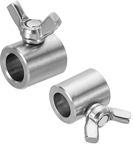 PATIKIL 304 Stainless Steel 11mm Hole Wire Rope Clips, 2Pcs Single Hole Hand Twisted Wire Clamps Fasteners Butterfly Screws for Wire, Silver