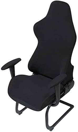 YOPOIY Gaming Stuhl bezug mit Armlehnenbezügen Gaming Stuhlhussen Abnehmbar waschbar Computerstuhl Sitzbezug von Computer-Videospiel-Büro-Stuhl-Abdeckung -Schwarz
