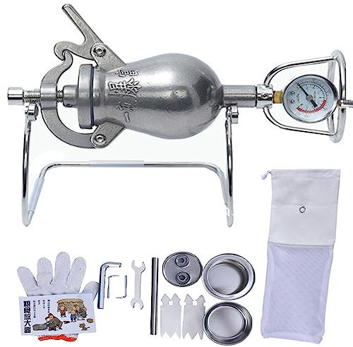 100ml Hand Popcorn Machine, High Pressure Vintage Retro Pop Corn Machine, Chinese Traditional Old-Fashioned Popcorn Maker Machine, Stainless Steel Mini Hand Cannon Grain Amplifier
