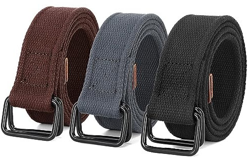 JasGood 3 Stück Herren Canvas Gürtel, Gewebter Casual Gürtel