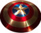Captain Shield 55,9 cm Kapitän Round Shield Metall Replik Halloween Mittelalter Rüstung Cosplay Schild Schild LARP Kampfschild Rot Rustikal Vintage Home Decor Geschenke Theater Spielen Amerika Schild,
