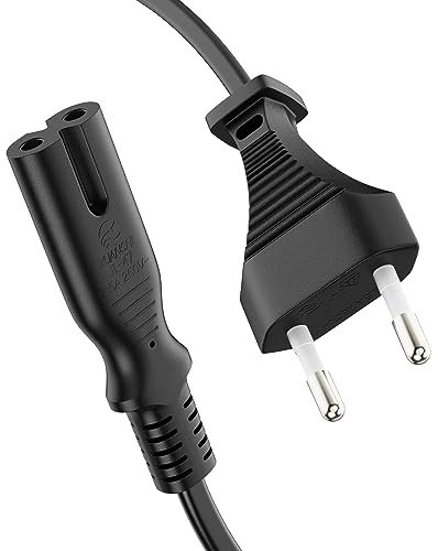 ETEC Stromkabel Netzkabel 2 Polig, 5,0m, Eurostecker Netzstecker Typ C auf IEC C7 Buchse Euro 8 Stecker, Strom Kabel Netzteil für PS3, PS4, PS5, Haushaltsgeräte, TV UVM, Schwarz