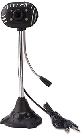 Webcam pc con microfono Fotocamera esterna digitale con telecamere for visione notturna microfono for videoconferenza webcam digitale macchina fotografica esterna digitale Webcam pc ( Size : Noir )