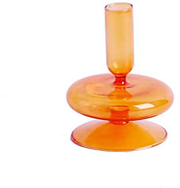 BestAlice Bougeoirs en Verre Bougeoirs Coniques en Verre Coloré Chandelier Bougeoirs en Verre Ondulé Bougeoir en Verre élégant Vases en Verre pour Pièce Maîtresse de Fête à la Maison(Jaune D)