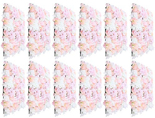 TouTToNG 12 Stücke Hochzeit Rosenwand, Hintergrund Künstliche Blumenwand, DIY Straße Wand Dekor 60x40cm Rosa (Hellrosa)