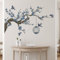 Runtoo Wandtattoo Baum Ast Wandsticker Blumen Blüten Blau Vögel Wandaufkleber Wohnzimmer Schlafzimmer Kinderzimmer Babyzimmer Wanddeko