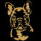 Glitzerdeals Bügelbilder Glitzer Französiche Bulldogge Frenchie gold Aufbügler Französiche Bulldogge Aufbügler für Textilien Karneval Kostüm Bügelflicken Frenchie Bling