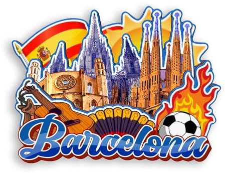 Quwsne Refrigerator Magnet Barcelona Spain Fridge Magnet City Travel Souvenirs Tourist Gifts 3D Classic Landmarks Handmade Crafts Home Decoration -1377