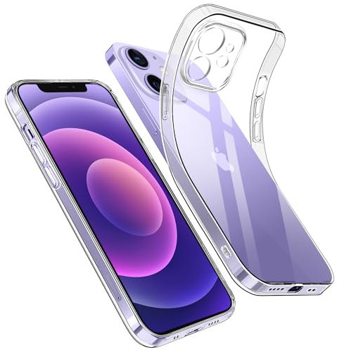 Opkiegrn Cover Compatibile con iPhone 12 mini con Protezione Fotocamera, TPU in silicone Trasparente Sottile Antiurto HD protezione chiara Custodia per iPhone 12 mini