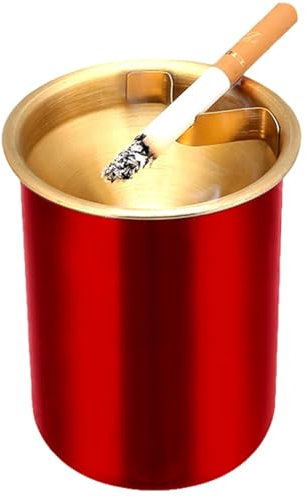 Ashtray Stainless Steel Smokeless Odorless Windproof with Lid for Cigarette, Garden Ashtray Portable Ashtrays for Home Office Tabletop Outside Patio Outdoor Balcony