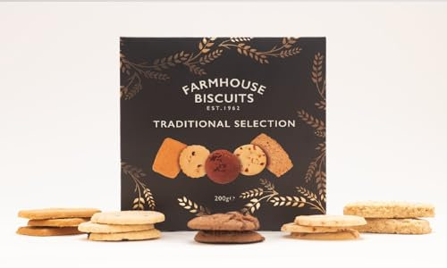 Farmhouse Biscuits Family Luxury Traditional Selection 5 Multi varities 200g, Novelty British Gifts for Men and Women, Teacher Gifts Hamper, Christmas & Happy new year (1 box of 200g)