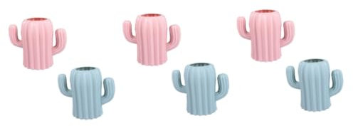NUOBESTY 6pcs Capacity Cactus Brush Pot Desk Storage Box Lid Organize Stationery