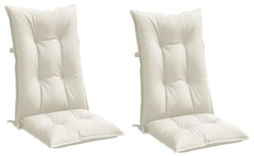 vidaXL Hochlehner-Auflagen 2 STK. Melange Creme 120x50x7 cm Stoff