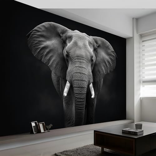 Fototapete Tier Elefant Wanddekoration, Kunstfotografie Elefant Tapeten Wandtapete 500 x 280 cm (B x H), für Wohnzimmer Schlafzimmer Wandtapete Panorama Poster Wandbild für Kinderzimmer