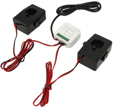 Smart Energy Meter, Power Monitor with 2 300A CT Clamp Sensors, Real Time Monitoring for and Smart Life App, for Solar PV System