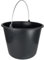 Baueimer 20 Liter aus Kunststoff Putzeimer Mörteleimer Zementeimer Wassereimer Garteneimer Kunststoff-Eimer Schwarz (10 Stück, 20 Liter)