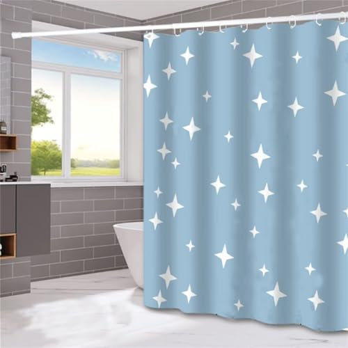Shower Curtain Mould Proof Waterproof Shower Curtains 3D HD Star Bathroom Curtains Washable Polyester Fabric with 12 Hooks for Bathroom Garden Outdoor Decoration 120x180cm (47.2x70.8Inch) G2438