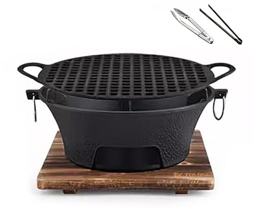 Estufa LeñA PequeñA Estufas de campamento Estufas de camping de leña portátil, estufa de leña para exteriores con anillo de tracción binaural, estufa de leña de hierro fundido grueso para ac