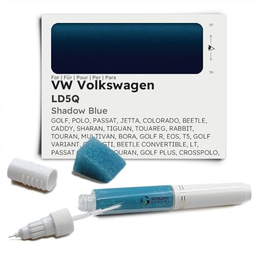 Genuine Colors Lackstift SHADOW BLUE LD5Q für VW Volkswagen Blau GOLF POLO PASSAT JETTA COLORADO BEETLE CADDY SHARAN TIGUAN TOUAREG RABBIT TOURAN MULTIVAN BORA R EOS T5 VARIANT GTI CONVERTIBLE LT CC C