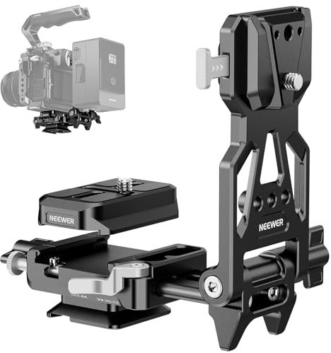 NEEWER Piastra per Batteria V Mount Pieghevole e Leggera con Piastra QR Tipo Arca, Piastra Base Rimovibile Compatibile con SmallRig Gabbia Fotocamera Rig Video DJI RS4 RS3 Gimbal, PS015 PRO
