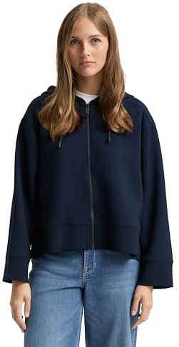 Tom Tailor Denim Damen 1048331 Loose Fit Scuba Hoodie Sweatjacke
