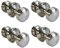 Satin Nickel Round Door Knob Set & Tubular Latch – Heavy Reeded Sprung Door Knobs for Internal & External Doors, Compatible with Mortice Locks & Tubular Latches (4 Pair of Handles)