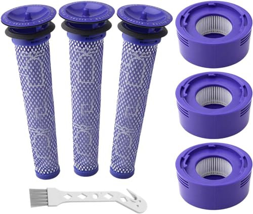 EFOTIML 6 Pack Kit de reemplazo de filtro de vacío para Dyson V7, V8 Animal y V8 Absolute Cordless Vacuum, filtros de reemplazo de Dyson, reemplaza el número de pieza 965661-01 y 967478-01