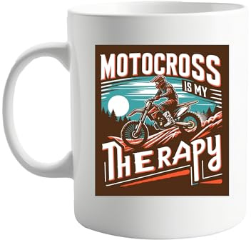 Motocross Is My Therapy - Funny 11oz Coffee Mug for Dirt Bike Riders, Motocross Fans & Extreme Sports Enthusiasts – Unique Gift for Men & Women Who Love Riding, Racing & Off-Road Adventures