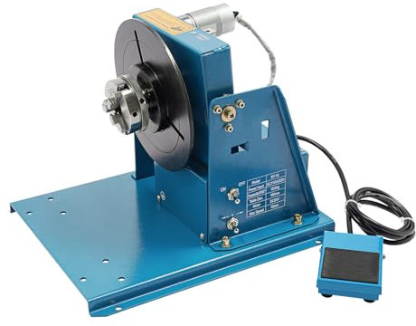 Schweißdrehtisch 10W Schweißpositionierer, Drehbarer 0–90° Drehtisch, Drehbank Metall, Drehtisch Schweißpositionierer 10kg Horizontal)/5kg(Vertikal) Dreibackenfutter Schneiden, Schleifen, Montieren
