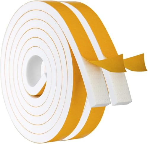 Türdichtung Dichtungsband Selbstklebend, Fensterdichtung zum Kälteschutz | 20 mm(B) x 10 mm(D)/4 m(L), Dichtband, Stoßschutz, stoppt Zugluft, senkt Heizkosten, schützt vor Staub, Lärm und Insekten