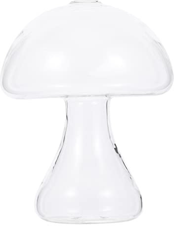 MAGICLULU 1Stück Mushroom Shaped Glass Vase Kreative Vase Für Tischdeko Transparente Glasvase Für Pflanzenbehälter Im Wohnzimmer Und Büro Langlebiges Design