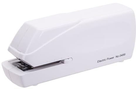 HANGELI Agrafeuse électrique automatique Capacité de 20 feuilles Alimentation par piles pour bureau école Papeterie Fournitures