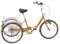 TyochiAki 24 Zoll 6-Gang-Erwachsene Dreirad mit Einkaufskorb und Rückenlehne 3 Rad Fahrrad bis 110KG Belastbar Lastenfahrrad Höhenverstellbar (Gold)